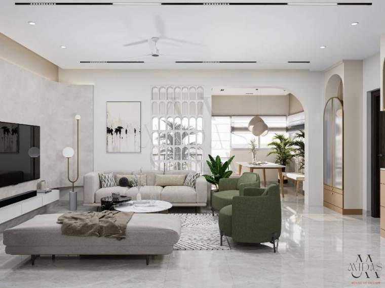 Living — A Quiet Luxury, interior design by MIDAS House of Design, Bangalore