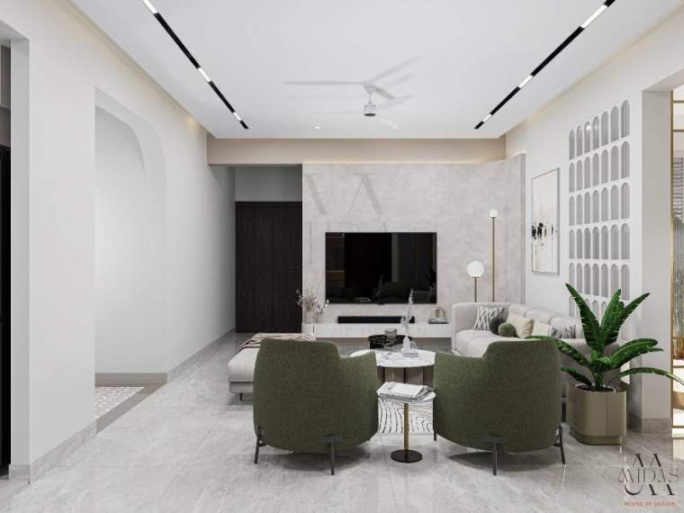 Living — A Quiet Luxury, interior design by MIDAS House of Design, Bangalore
