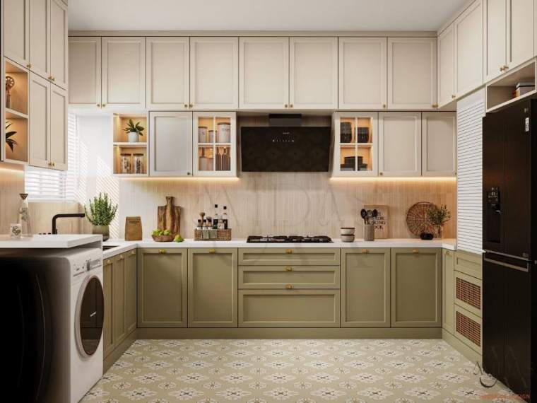 Kitchen — A Quiet Luxury, interior design by MIDAS House of Design, Bangalore