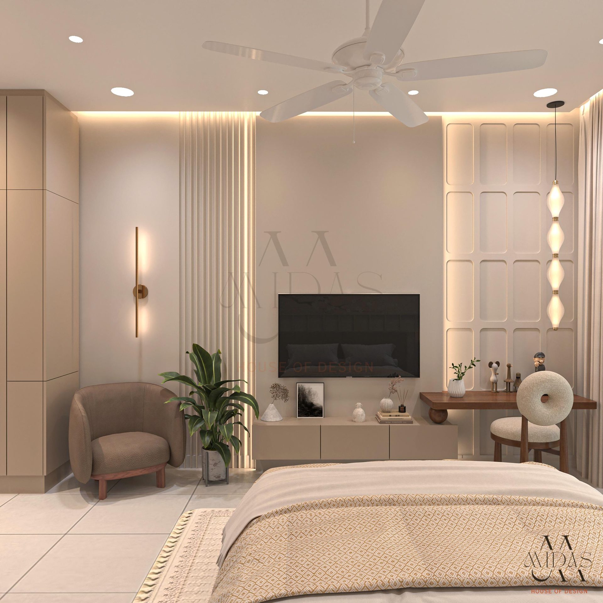 Master Bedroom — Gentle Arches, interior design by MIDAS House of Design, Bangalore