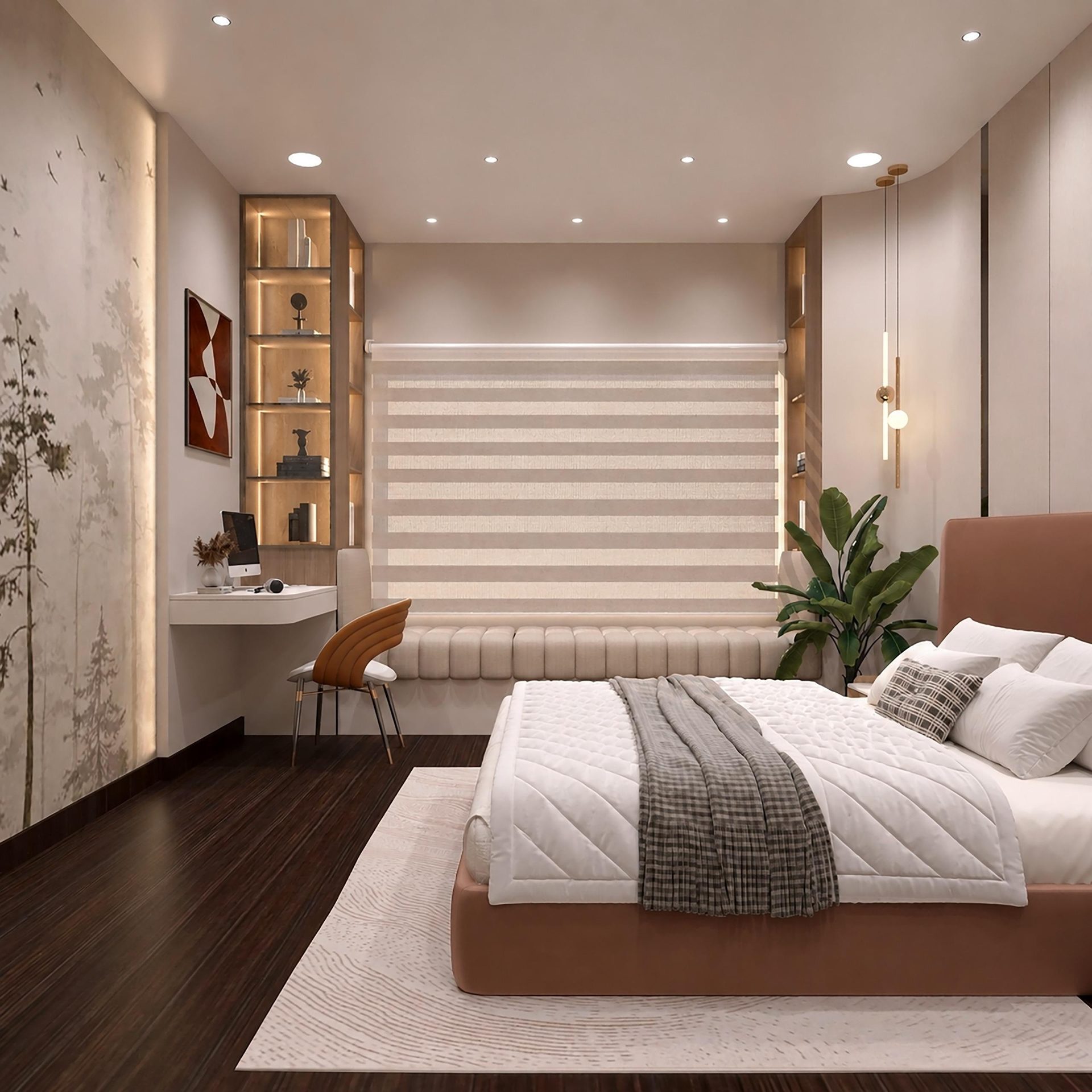 Bedroom — Gentle Arches, interior design by MIDAS House of Design, Bangalore