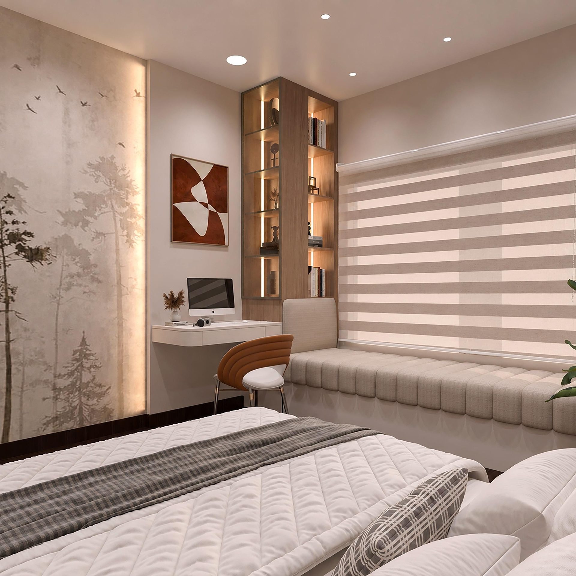 Bedroom — Gentle Arches, interior design by MIDAS House of Design, Bangalore