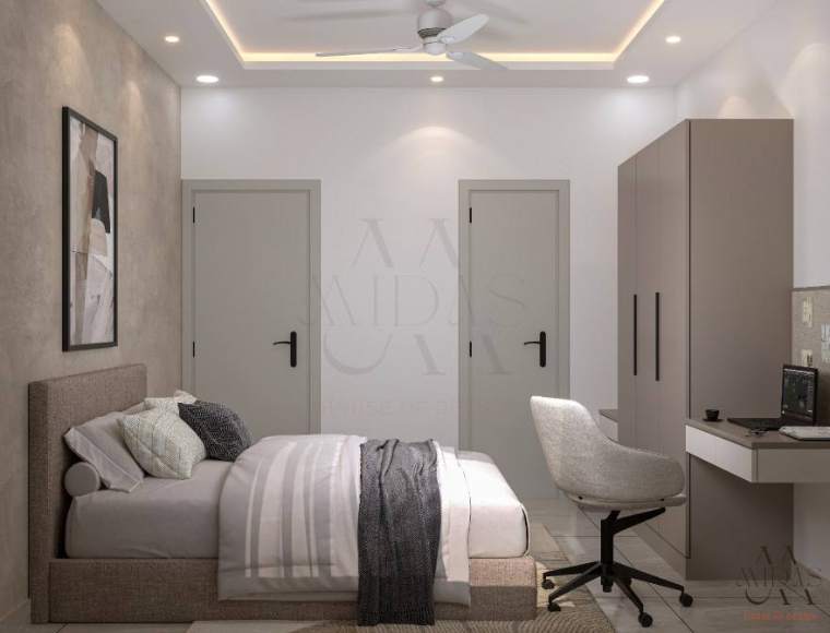 Bedroom — Harmony in Four Hues, interior design by MIDAS House of Design, Bangalore
