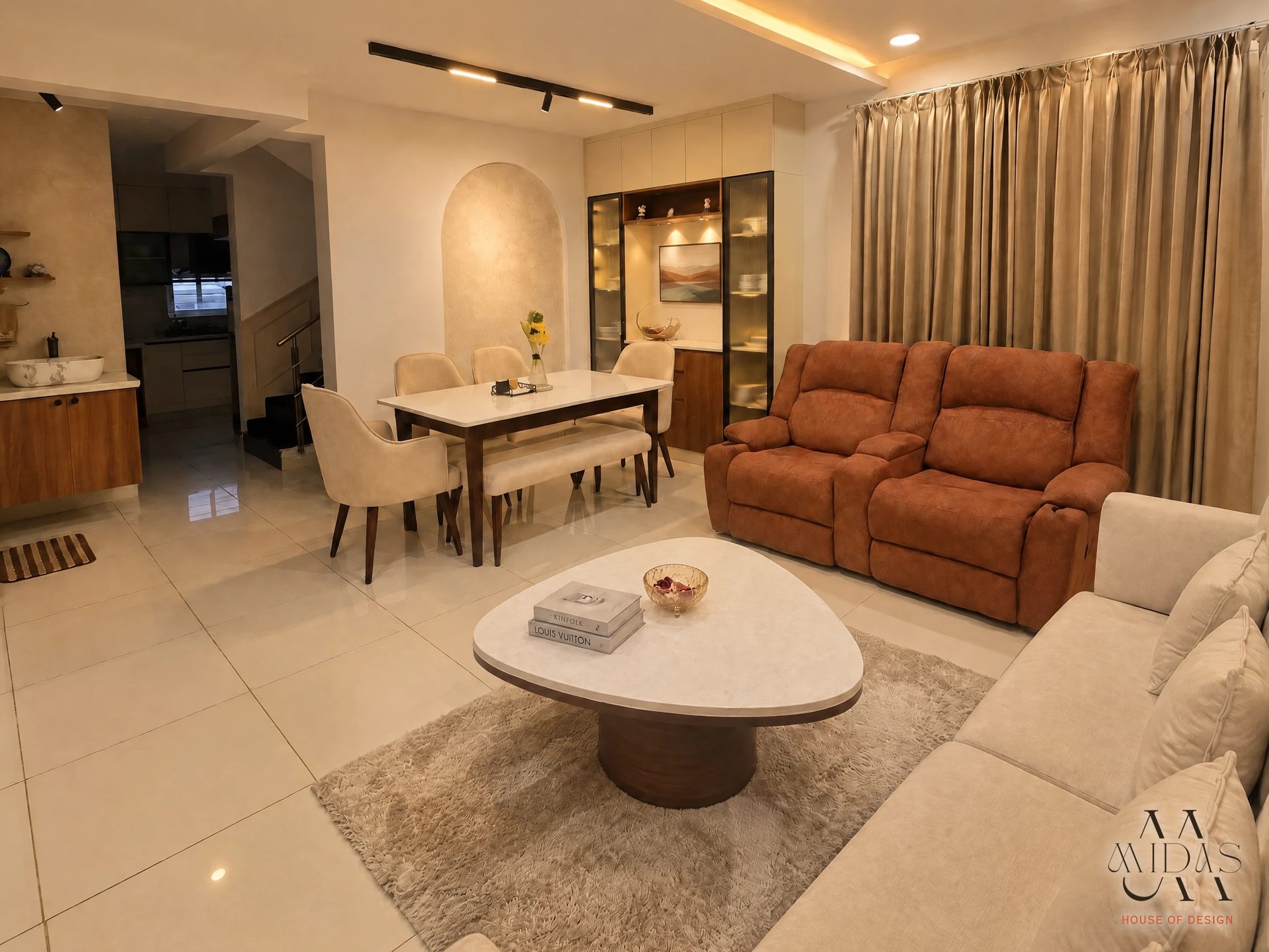 Living — Rust & Ivory, interior design by MIDAS House of Design, Bangalore