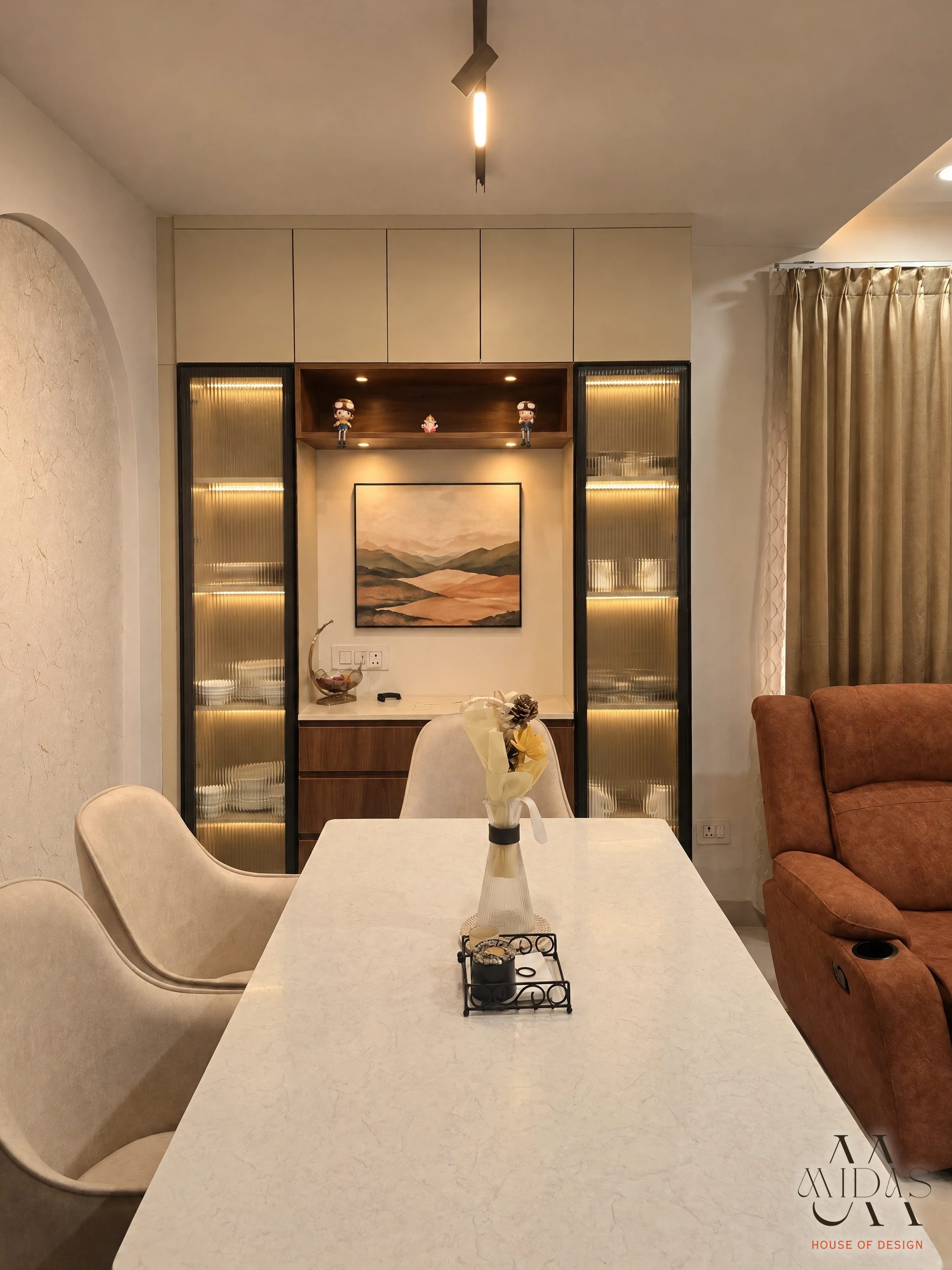Dining — Rust & Ivory, interior design by MIDAS House of Design, Bangalore