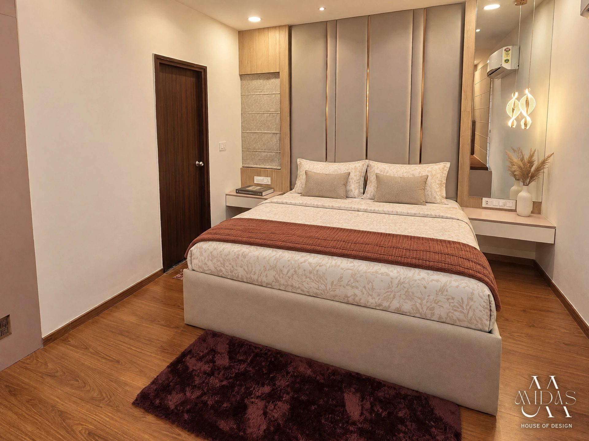 Master Bedroom — Rust & Ivory, interior design by MIDAS House of Design, Bangalore