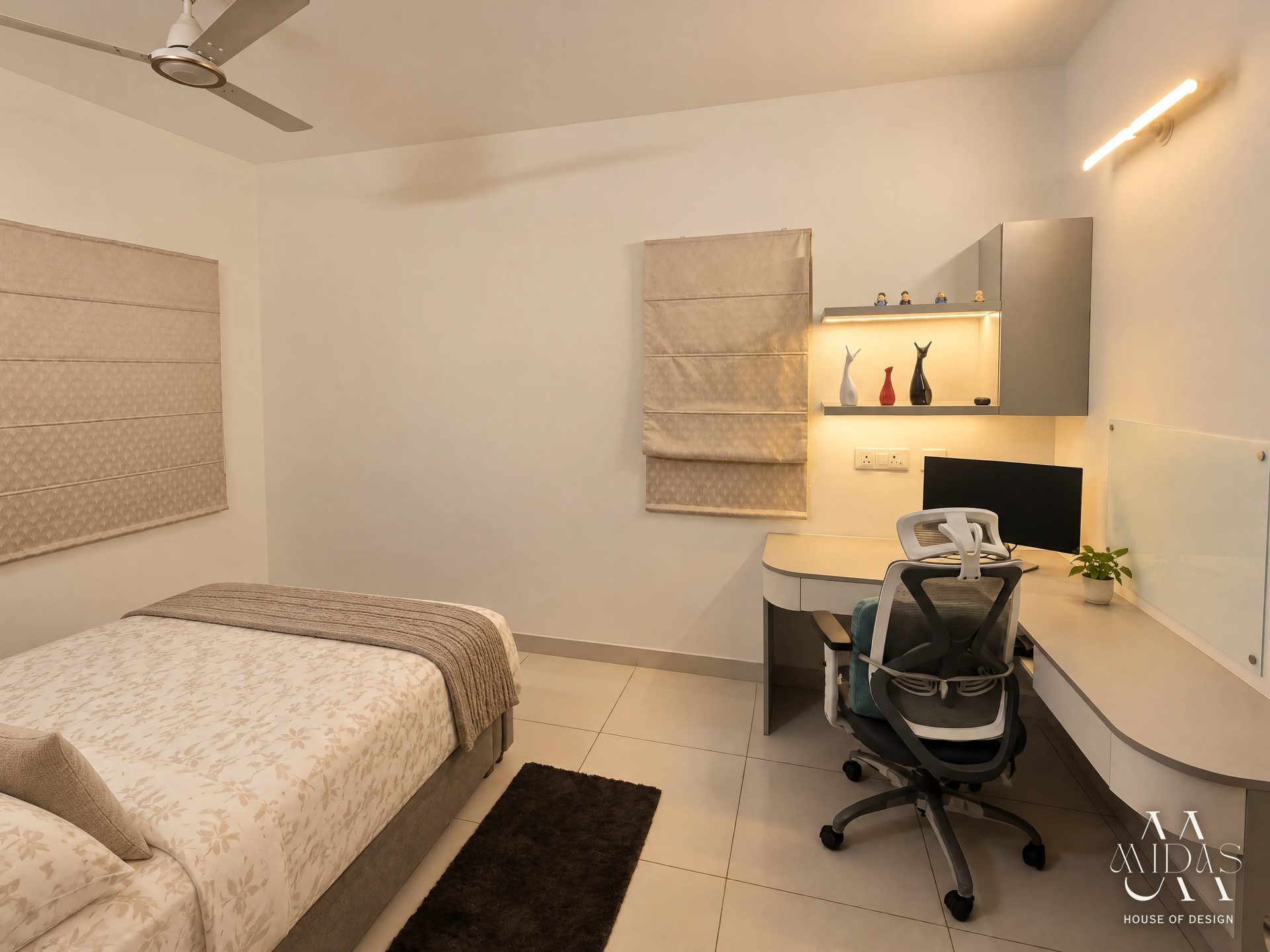 Bedroom — Rust & Ivory, interior design by MIDAS House of Design, Bangalore