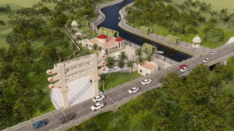 Garden — Scenic Riverfront Retreat, landscape design by MIDAS House of Design, Bangalore