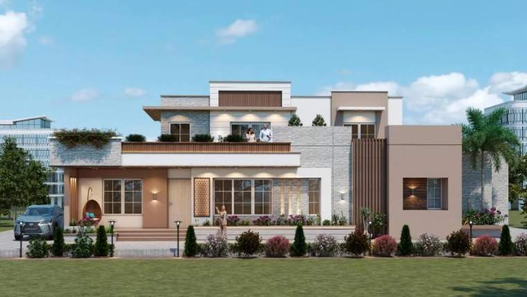 Façade — Serenity Vista Villa, architecture by MIDAS House of Design, Bangalore