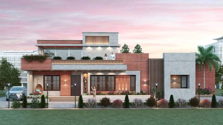 Façade — Serenity Vista Villa, architecture by MIDAS House of Design, Bangalore