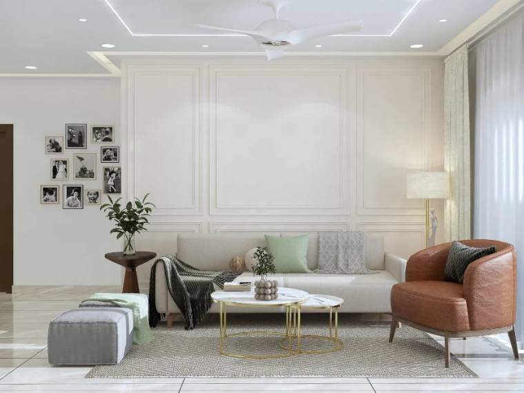 Living — The Elegant Abode, interior design by MIDAS House of Design, Bangalore