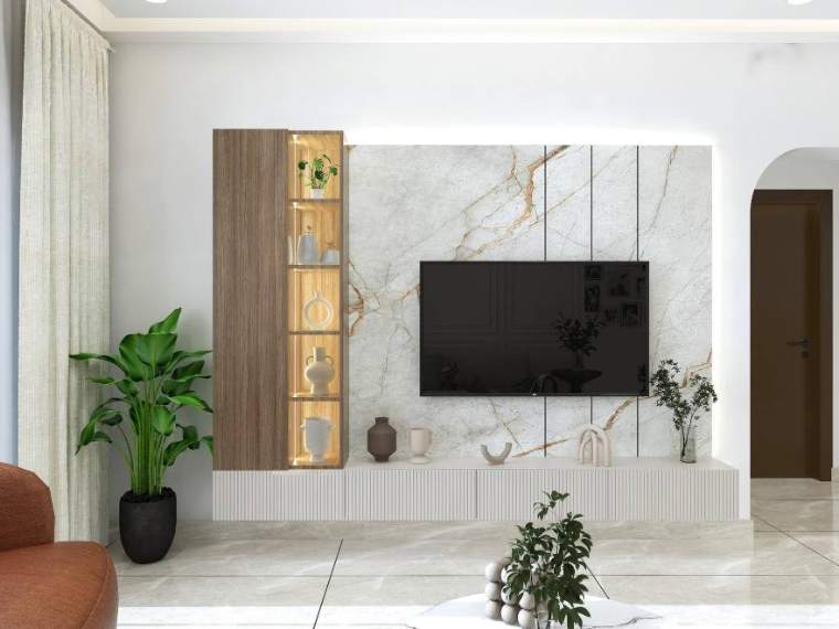 Living — The Elegant Abode, interior design by MIDAS House of Design, Bangalore