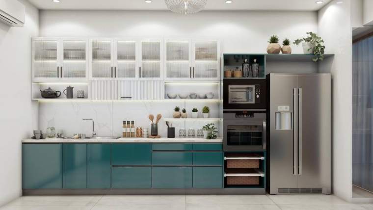 Kitchen — The Luxe Retreat, interior design by MIDAS House of Design, Bangalore