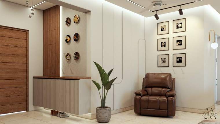 Foyer — The Refined Warmth Home, interior design by MIDAS House of Design, Bangalore