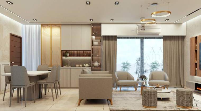 Living — The Refined Warmth Home, interior design by MIDAS House of Design, Bangalore