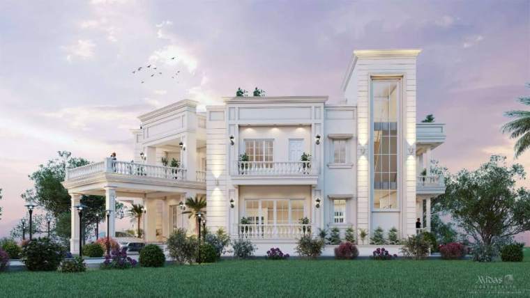 Façade — White Haven Residence, architecture by MIDAS House of Design, Bangalore